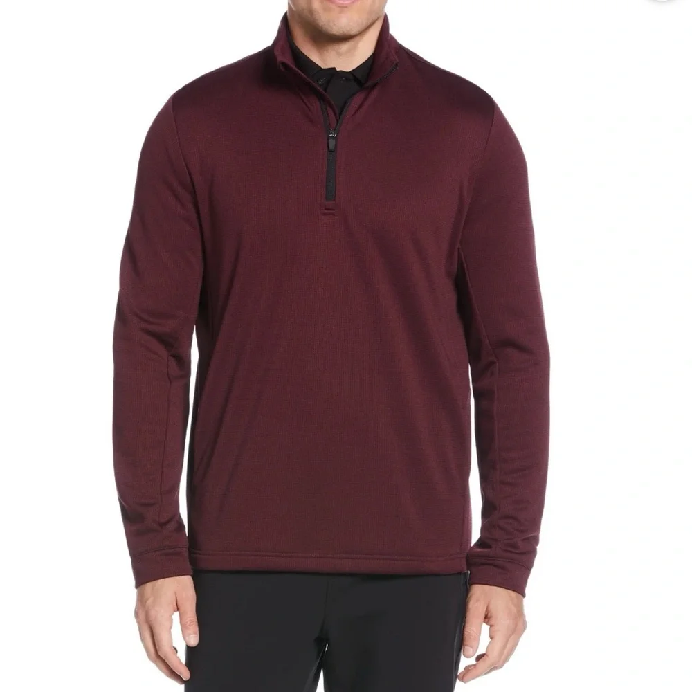 Ben Hogan Performance Golf 1/4 Zip Red Pullover Men's 2XL Micro Jacquard Cover